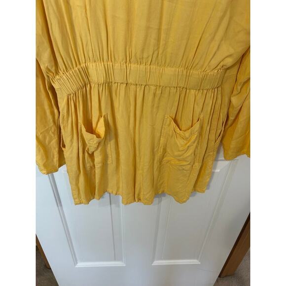 Jen's Pirate Booty Palmetto Romper 6 pocket yellow tropical - Picture 5 of 7